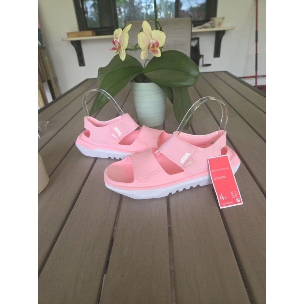 Nike Playscape Girls Sandals Arctic Punch White Slide CU5296-600 SZ 4Y NWOB SB6